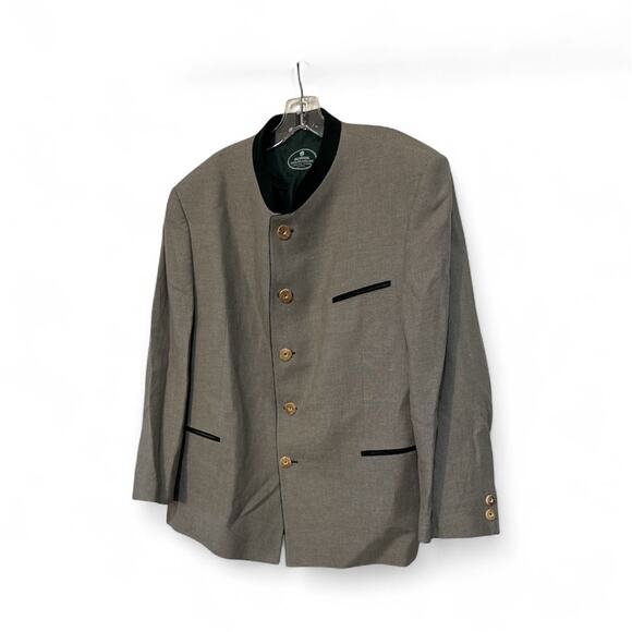 NEW Allwerk Austria Wool KHAKI/TAN TWEED Trachten Jacket /Blazer SZ XL (27) - Picture 6 of 6